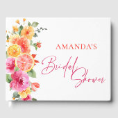 Feestelijke heldere bloemen snijden citrus bruilof gastenboek (Voorkant)