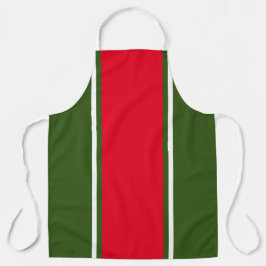 Feestelijke heldere rode streep bos groene achterg schort