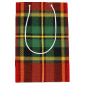 Feestelijke heldere tartan medium cadeauzakje (Voorkant)