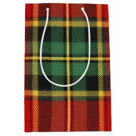 Feestelijke heldere tartan medium cadeauzakje