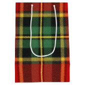 Feestelijke heldere tartan medium cadeauzakje (Achterkant)