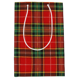 Feestelijke heldere tartan medium cadeauzakje
