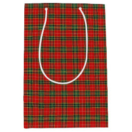 Feestelijke heldere tartan medium cadeauzakje