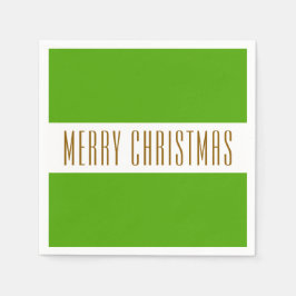 Feestelijke Heldergroene Witte VROLIJKE KERSTSTREP Servet