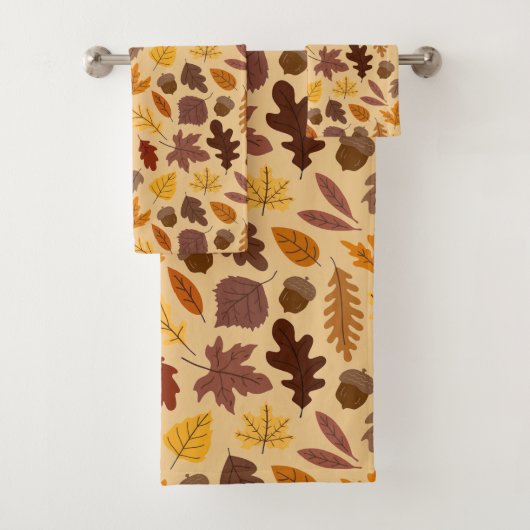 Feestelijke herfst bladeren badkamer handdoek set (Insitu)