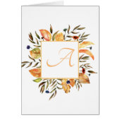 Feestelijke herfst bladeren krans script monogram (Voorkant)