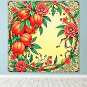Feestelijke Herfst Bloemen Illustratie Ontwerp Canvas Afdruk (Insitu (Houten vloer))