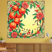 Feestelijke Herfst Bloemen Illustratie Ontwerp Canvas Afdruk (Insitu (Woonkamer))