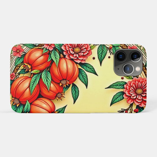 Feestelijke Herfst Bloemen Illustratie Ontwerp Case-Mate iPhone Case (Achterkant (horizontaal))