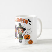 Feestelijke Herfst Decoraties: Pompoenen & Heksen Koffiemok (Voorkant rechts)