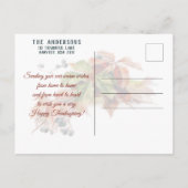 Feestelijke Herfst Foliage Thanksgiving Briefkaart (Achterkant)