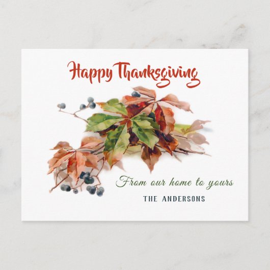 Feestelijke Herfst Foliage Thanksgiving Briefkaart (Voorkant)