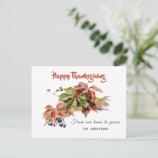 Feestelijke Herfst Foliage Thanksgiving Briefkaart (Staand voorkant)