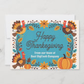 Feestelijke Herfst kalkoenen en pompoenen Thanksgi Kaart (Voorkant)