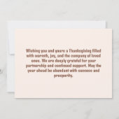 Feestelijke Herfst kalkoenen en pompoenen Thanksgi Kaart (Achterkant)