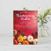 Feestelijke Herfst Oogst Thanksgiving Diner Kaart (Staand voorkant)