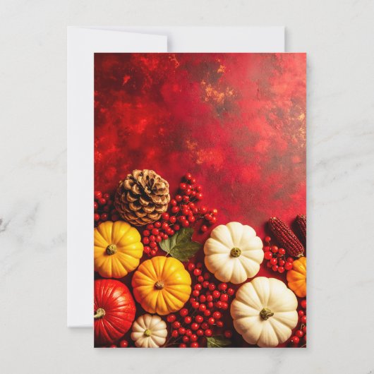 Feestelijke Herfst Oogst Thanksgiving Diner Kaart (Achterkant)