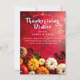 Feestelijke Herfst Oogst Thanksgiving Diner Kaart