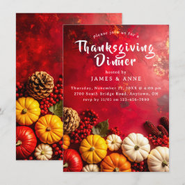 Feestelijke Herfst Oogst Thanksgiving Diner Kaart