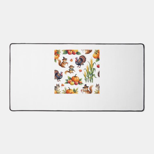Feestelijke Herfst Oogst Waterverf Patroon Classic Bureaumat (Voorkant)