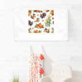 Feestelijke Herfst Oogst Waterverf Patroon Classic Spandoek (Insitu)