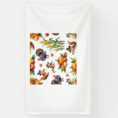 Feestelijke Herfst Oogst Waterverf Patroon Classic Spandoek (Verticaal)