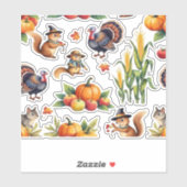 Feestelijke Herfst Oogst Waterverf Patroon Classic Sticker (Vel)