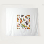 Feestelijke Herfst Oogst Waterverf Patroon Classic Wandkleed (Voorkant (horizontaal))