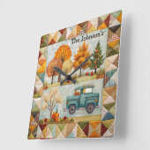 Feestelijke Herfst Pickup Truck Wall Clock Vierkante Klok (Hoek)