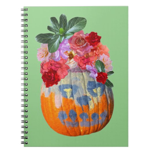 Feestelijke Herfst Pompoen Bloem Notitieboek (Voorkant)