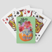 Feestelijke Herfst Pompoen Bloem Pokerkaarten (Achterkant)