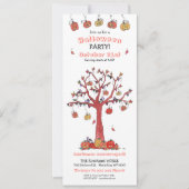 Feestelijke Herfst Tree Halloween Party Kaart (Voorkant)