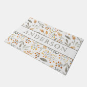 Feestelijke Herfst Waterverf Foliage Familienaam Deurmat (Schuin)