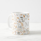 Feestelijke herfst Waterverf gebladerte Initiaal Koffiemok (Voorkant links)