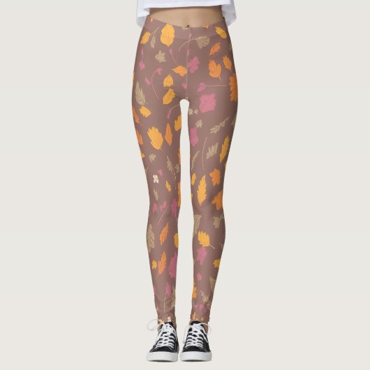 Feestelijke herfstbladeren Leggings (Voorkant)