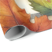 Feestelijke herfstbladeren op geruit cadeaupapier (Rol Hoek)