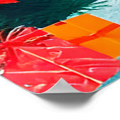 Feestelijke herten in een besneeuwd bos poster (Hoek)