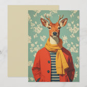 Feestelijke herten in winterstijl feestdagenkaart (Voorkant / Achterkant)