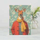 Feestelijke herten in winterstijl feestdagenkaart (Staand voorkant)