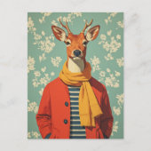 Feestelijke herten in winterstijl feestdagenkaart (Voorkant)