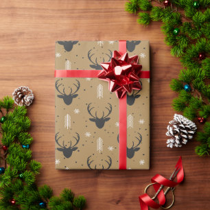 Feestelijke herten inpakpapier voor geschenken