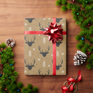 Feestelijke herten inpakpapier voor geschenken