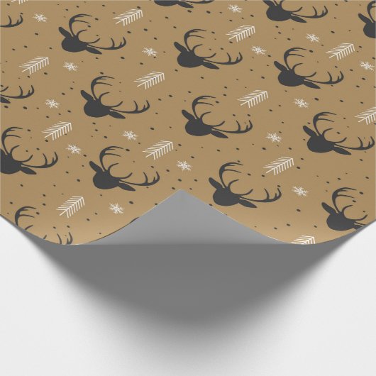 Feestelijke herten inpakpapier voor geschenken (Hoek)
