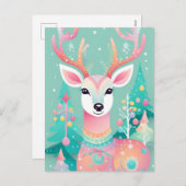 Feestelijke hertenkerst feestdagenkaart (Voorkant / Achterkant)