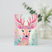 Feestelijke hertenkerst feestdagenkaart (Staand voorkant)