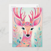 Feestelijke hertenkerst feestdagenkaart (Voorkant / Achterkant)