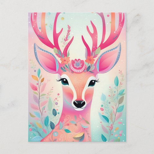 Feestelijke hertenkerst feestdagenkaart (Voorkant)