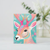 Feestelijke hertenkerst feestdagenkaart (Staand voorkant)