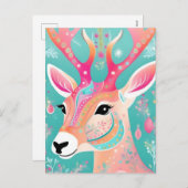 Feestelijke hertenkerst feestdagenkaart (Voorkant / Achterkant)