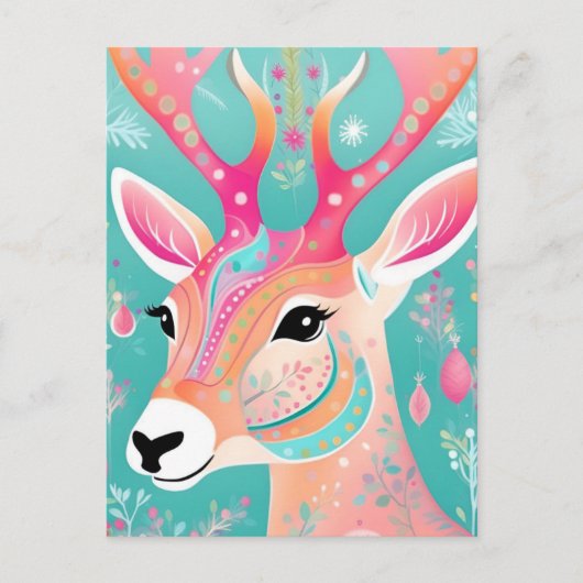 Feestelijke hertenkerst feestdagenkaart (Voorkant)